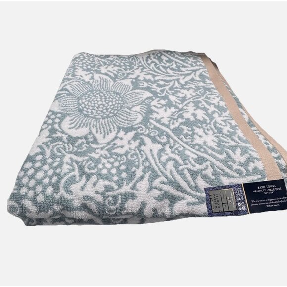 4 Pc William Morris KENNETT Pale Blue Floral Vines Bath and Hand Towel Set NEW - Picture 3 of 11